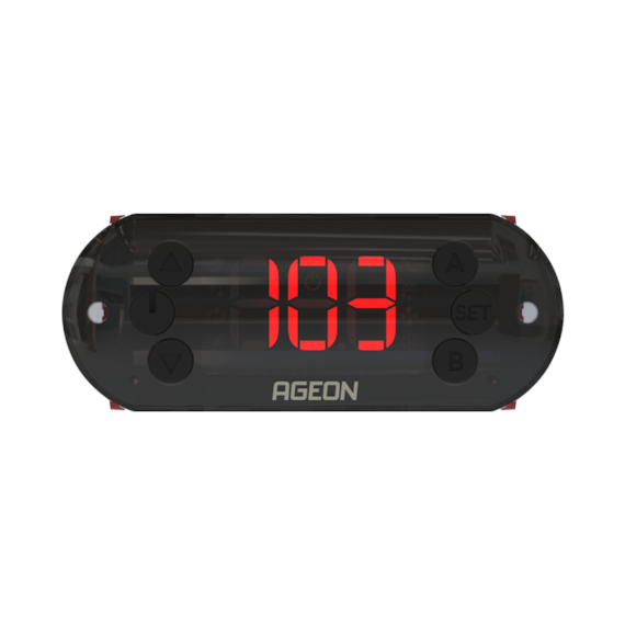 CONTROLADOR AGEON A103-AHB DUPLO E DUPLO ESTÁGIO COM TEMPORIZAÇÃO E 2 SENSORES NTC 110/220VAC
