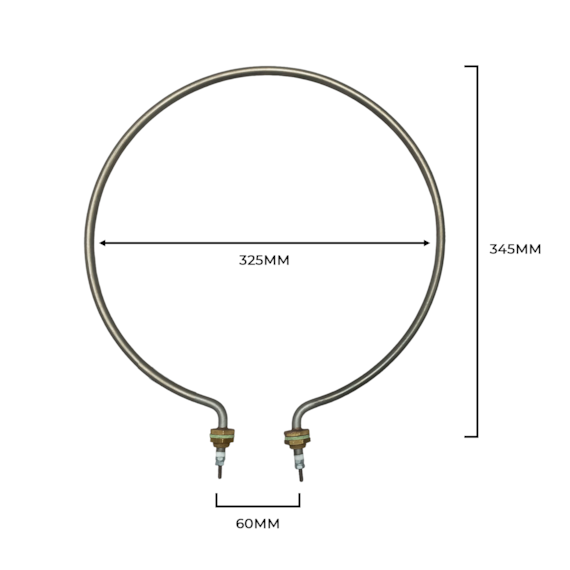 RESISTÊNCIA CIRCULAR TIPO D 5/8"  2.0KW 220V 325MM SMS