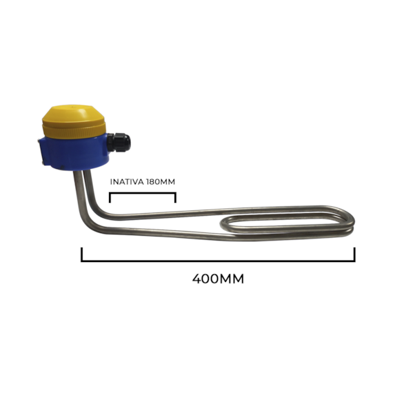 RESISTÊNCIA SOBRE BORDA SBA 2.0KW 220V 400MM T11 IN180MM SBP-INOX-316L SMS