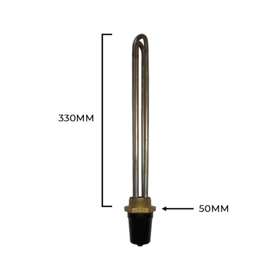 RESISTÊNCIA TIPO U2 ROSCA 1.1/4"  6.0KW 220V AUTOCLAVE 330MM ETR