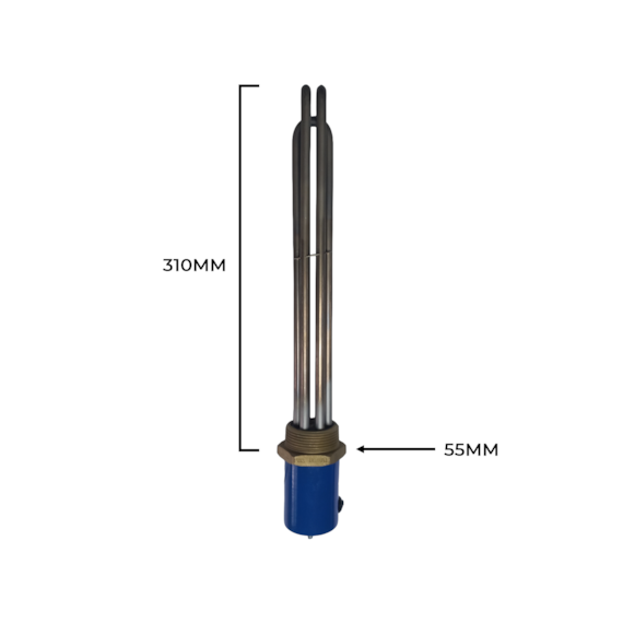 RESISTÊNCIA TIPO U3 ROSCA 1.1/2"  6.0KW 220/380V 310MM SMS